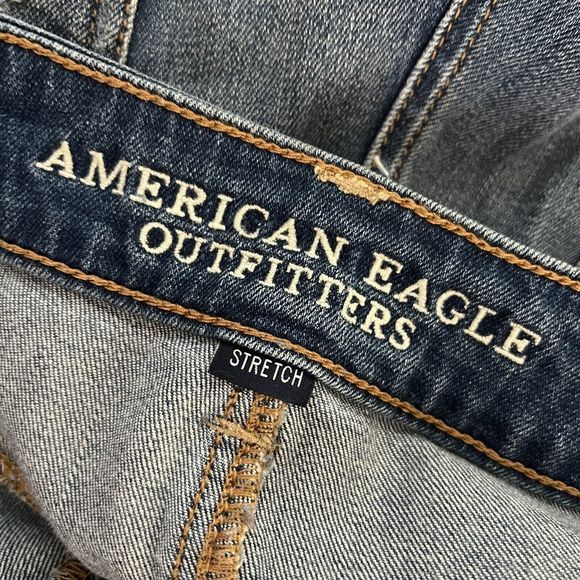 American Eagle Jeans Womens 2‎ Blue Tomgirl Relaxed Sloughy Fit Distress Destroy - Picture 5 of 8